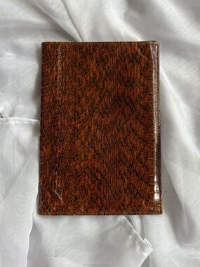Leather Snakeskin Print Passport Cover
